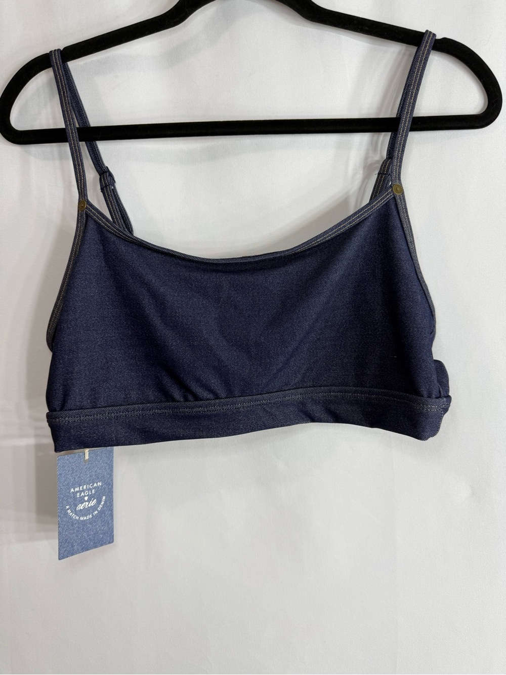 Aerie x AE Denim Bikini Set Blue Bralette Swim 2 Piece Top & Bottoms XL NWT - Picture 4 of 11